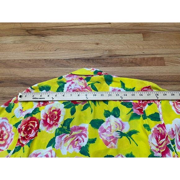 Jams World Men's S Yellow Shirt Cotton Button-Up Floral Beach Hawaiian Chic - Picture 6 of 8